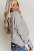 Waffle Patchwork Dolman Sleeve Henley Top